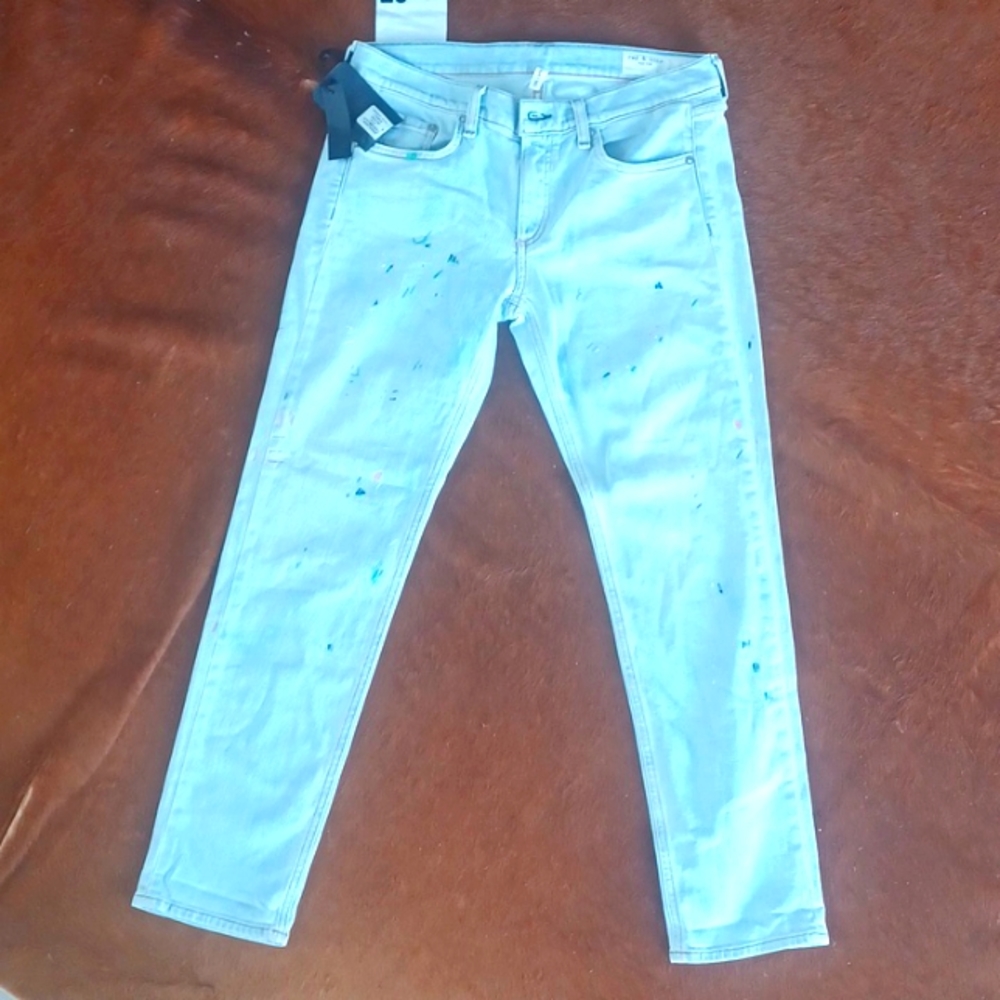 Rag & bone Dre Capri Paint Splatter Jeans. Size 27